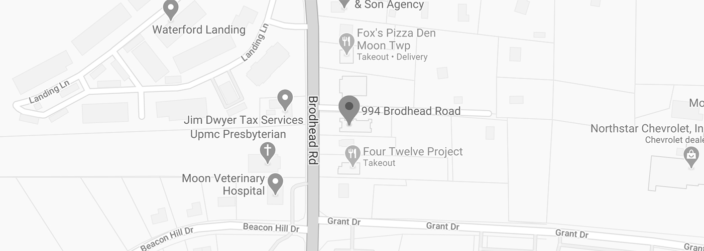 Overhead google map of Eclipse Physical Therapy & Athletics' Moon Township Facility